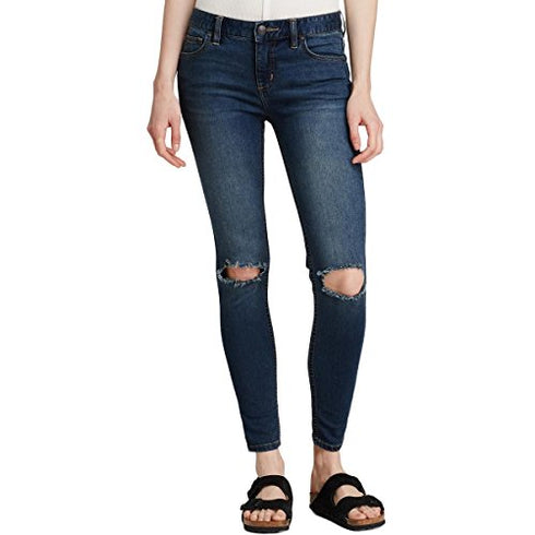 Free People Womens Denim Mid-Rise Skinny Jeans